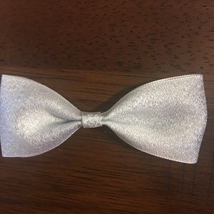 Silver bow tie bow